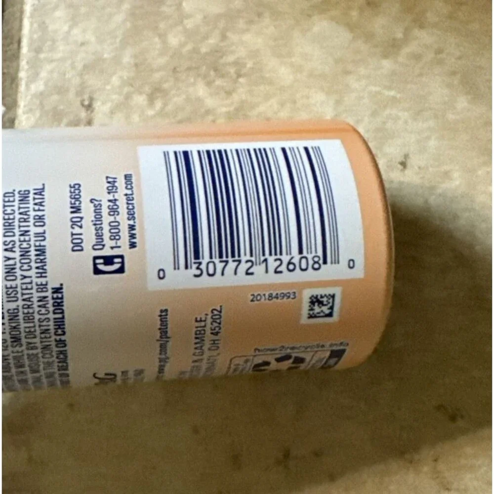 Secret Whole Body Deodorant Spray, Peach & Vanilla Blossom, Aluminum Free, NEW